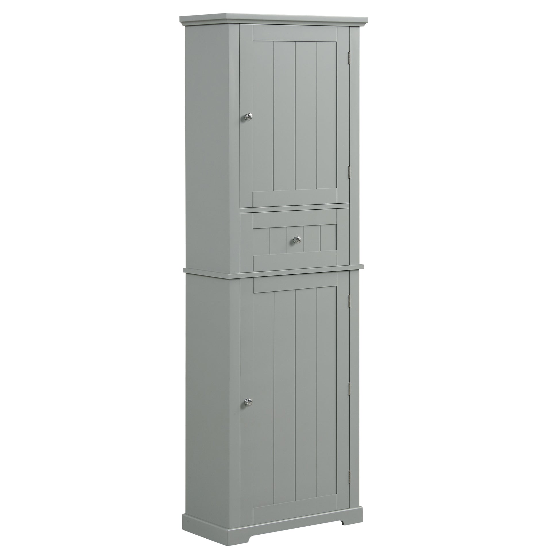 Tall Bathroom Storage Cabinet, Freestanding Storage Cabinet With Drawer And Adjustable Shelf, Mdf Board With Painted Finish, Grey Old Sku:Wf312727Aae Grey Mdf