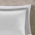 Reversible Yarn Dyed Stripe Down Alternative Comforter Set Twin White Gray Microfiber