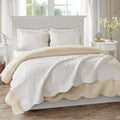 Oversized Quilted Throw With Soped Edges White 60X72