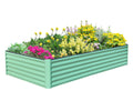 6X3X1.5Ft Galvanized Raised Garden Bed, Outdoor Planter Garden Boxes Large Metal Planter Box For Gardening Vegetables Fruits Flowers, Green Green Garden & Outdoor Steel