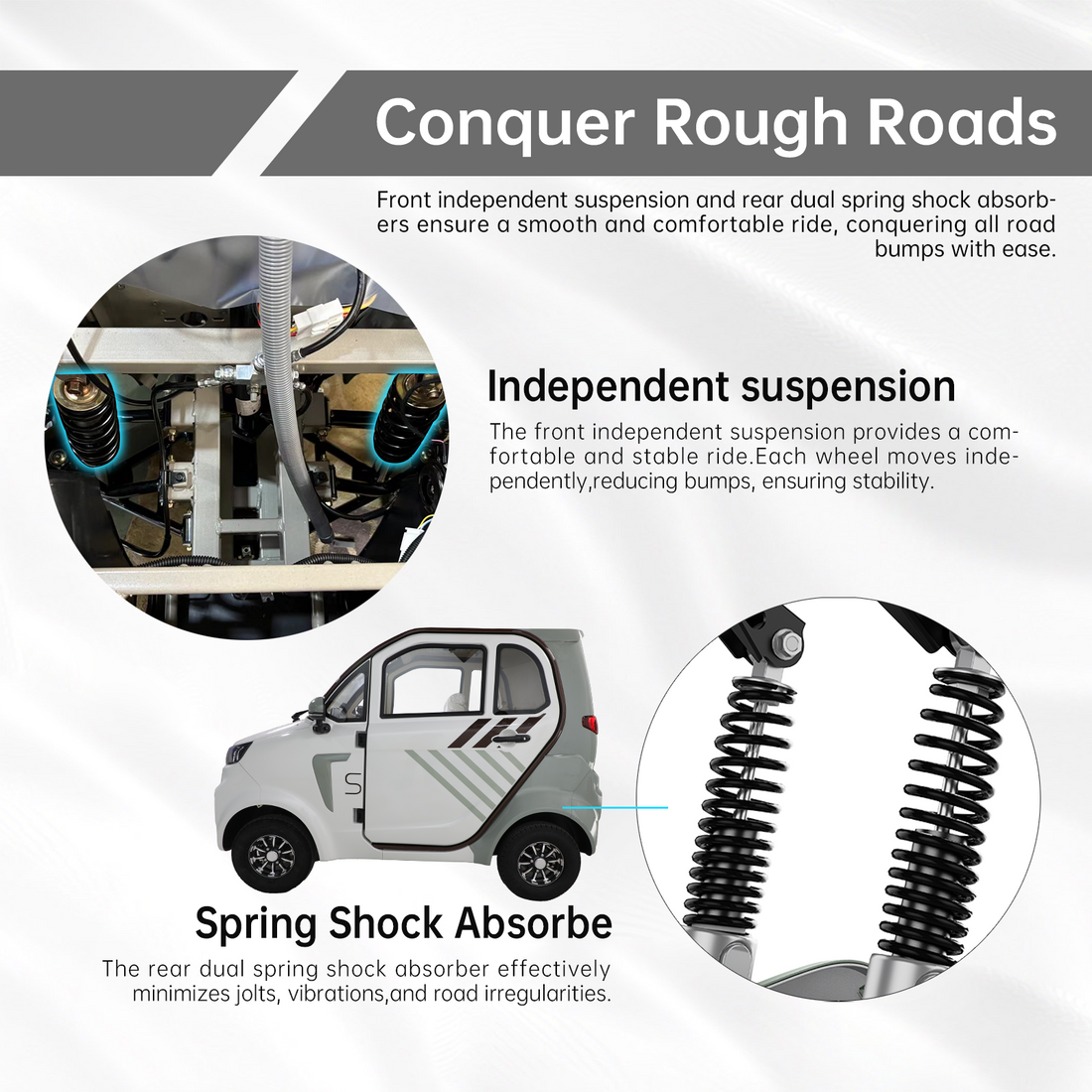 All Weather Protection: Fully Enclosed Design For Safer Travels White Abs Pc