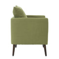 Barrel Chair, Modern Accent Chair, Fabric Armchair Club Chair,Upholstered Arm Chair With Solid Wood Legs,Waist Pillow,Padded Single Chair For Living Room Bedroom Study Waiting Room,Olive Green Olive Green Light Brown Primary Living Space Modern