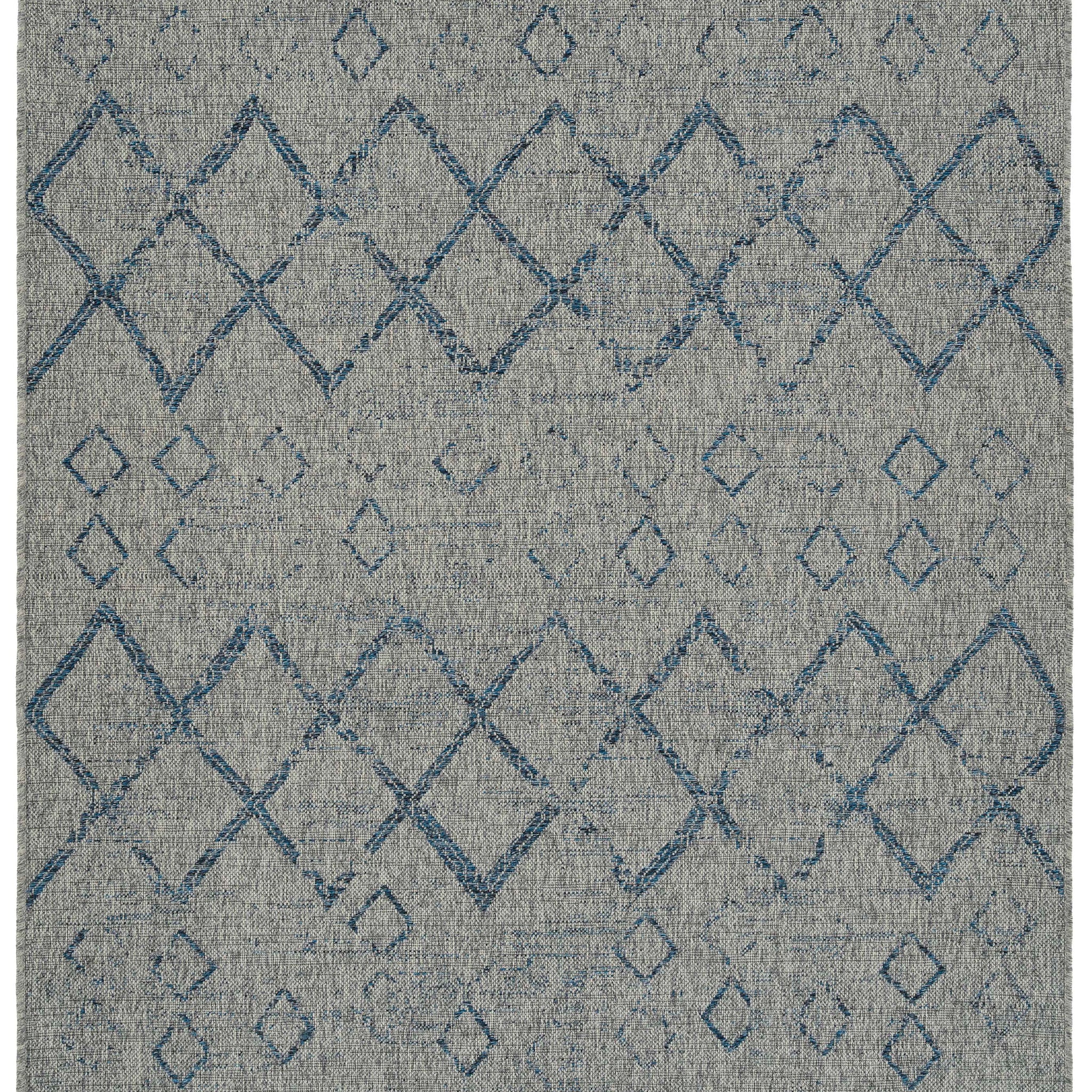 Modern, Transitional, Geometric, Southwestern, Textured High Low Cut & Loop 5'3" X 7'6" Rectangle Area Rug Grey Polypropylene