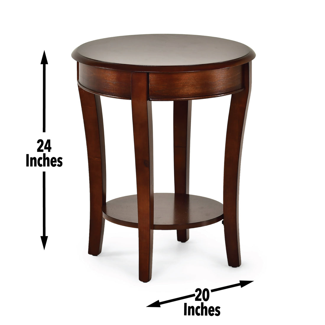 Troy End Table 20" Round Brown Brown Wood