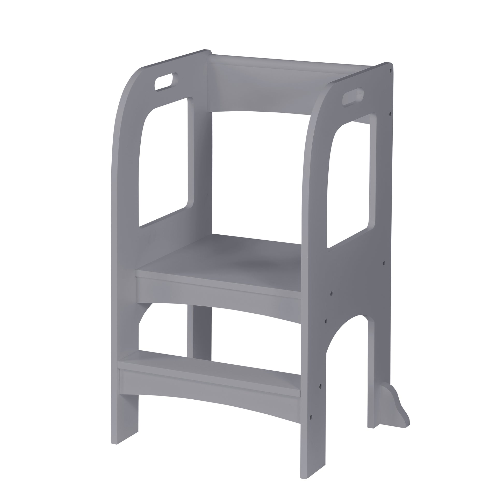 Child Standing Tower, Step Stools For Kids, Toddler Step Stool For Kitchen Counter,Gray Gray Mdf