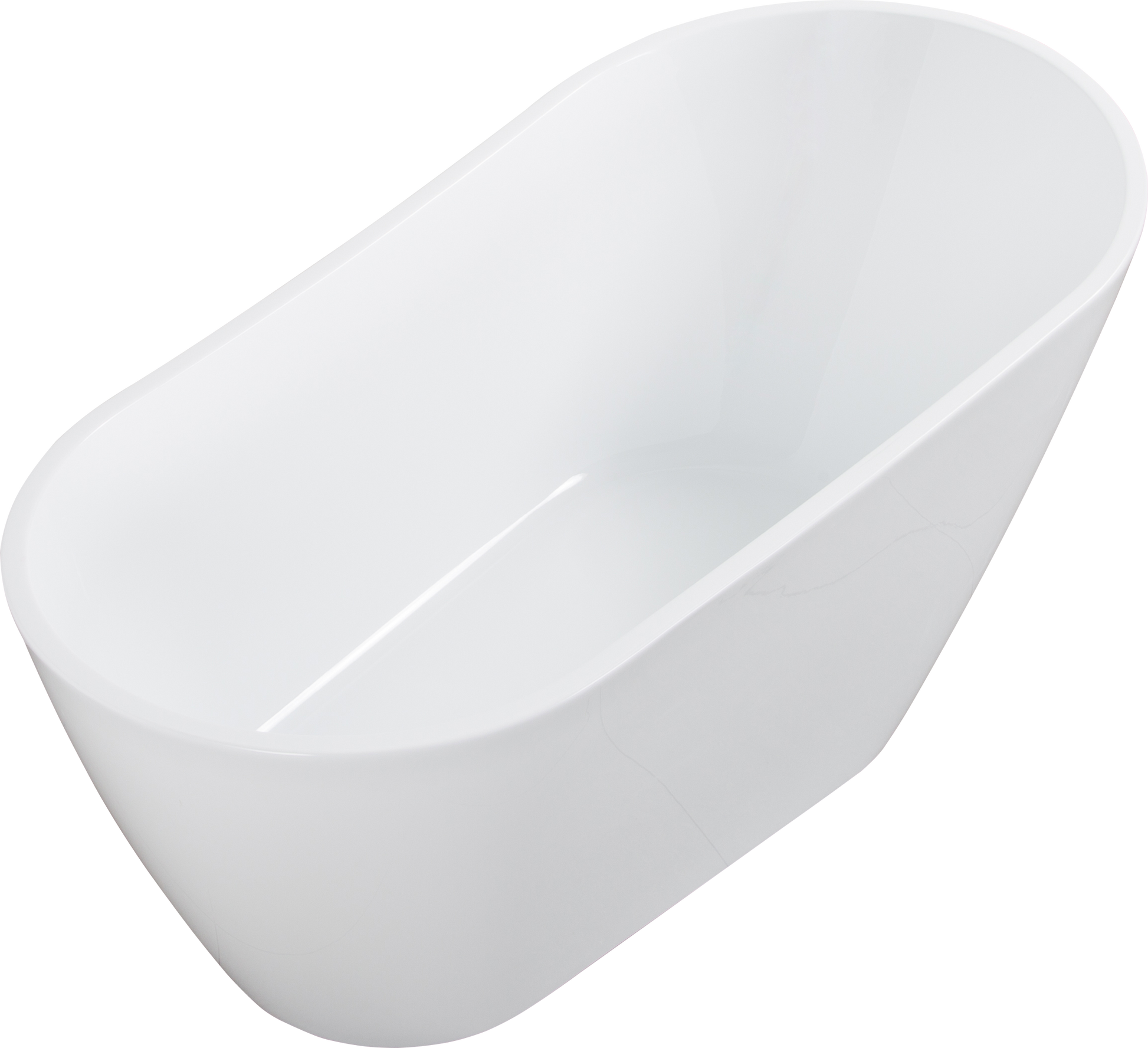 Acrylic Freestanding Bathtub Contemporary Soaking Tub With Chrome Overflow And Drain, High Gloss White Finish, Cupc Certified, 22A04 55 Gloss White Bathroom Freestanding Tubs Soaking Center Acrylic