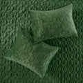 3 Piece Velvet Quilt Set Green Full Queen Full Green Cotton