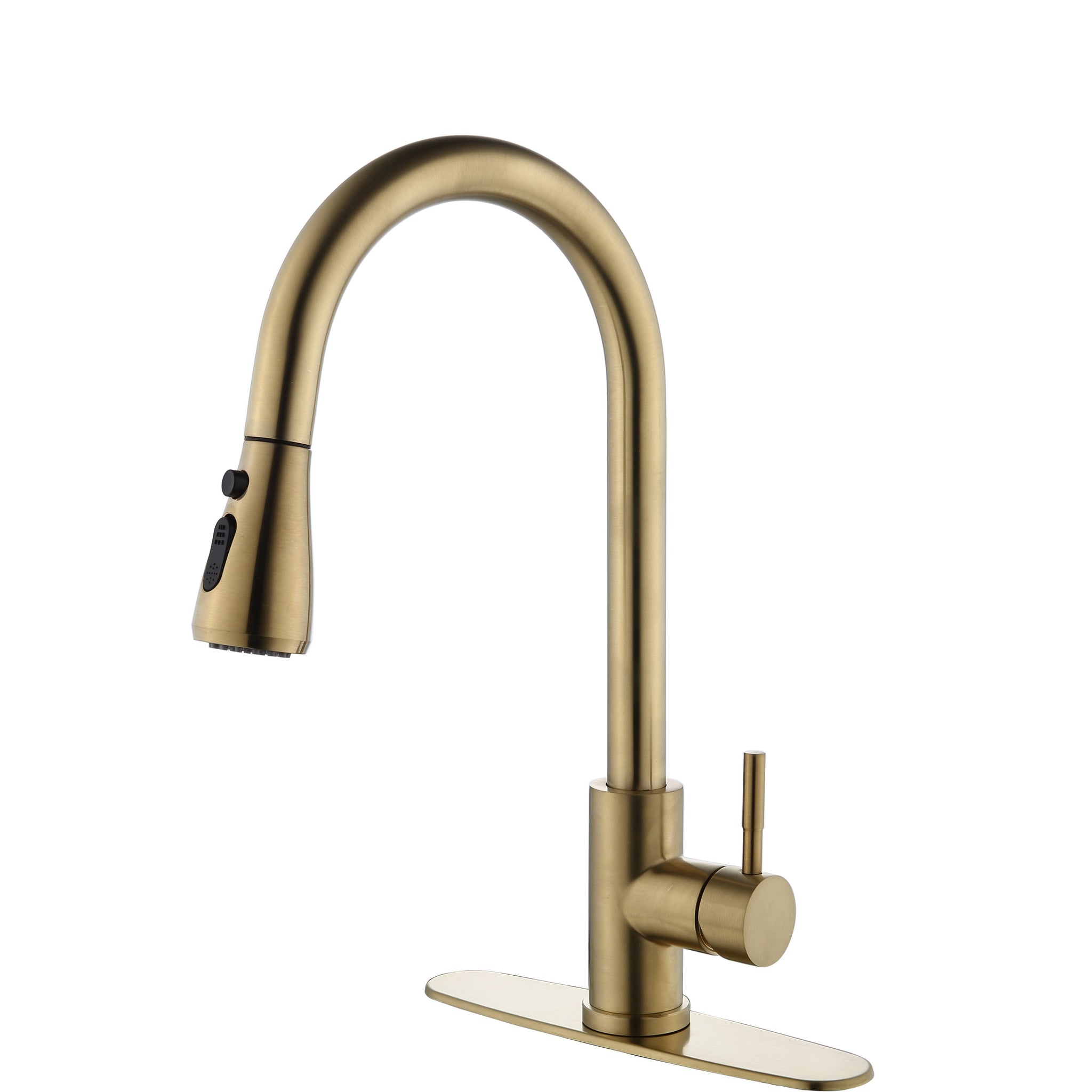 Kitchen Faucet With Pull Out Spraye Brushed Gold Stainless Steel