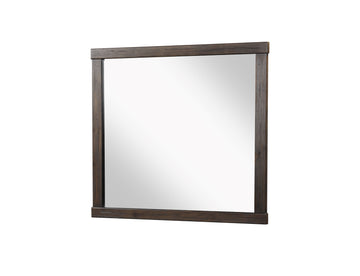 Square Mirror With Knotty Oak Brown Solid Wood Mdf Glass