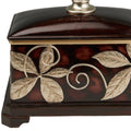 11.5 In Folius Floral Foliage Jewelry Box Cherry Polyresin