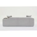 Arrived 2 Piece Boucle Cloud Sofa Set, Upholstered Sofa Set, Modern 3 Seater And 2 Seater Sofa With Mdf End Table For Living Room ,Apartment,3 2 Couch,Boucle, Light Gray Light Gray Polyester Primary Living Space Soft Tight Back Modern Square Arms Foam