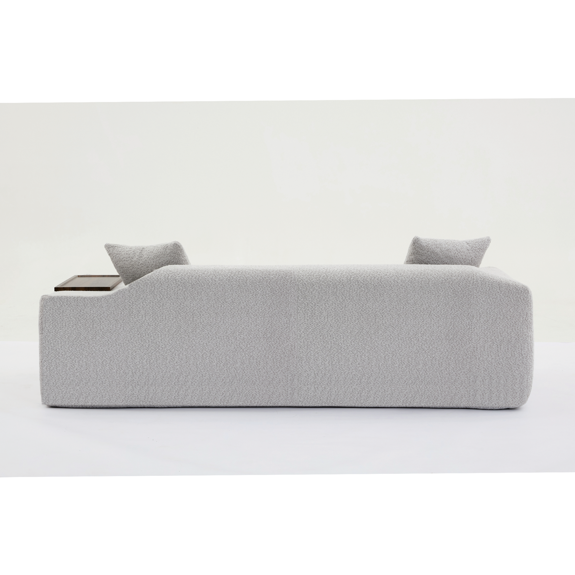 Arrived 2 Piece Boucle Cloud Sofa Set, Upholstered Sofa Set, Modern 3 Seater And 2 Seater Sofa With Mdf End Table For Living Room ,Apartment,3 2 Couch,Boucle, Light Gray Light Gray Polyester Primary Living Space Soft Tight Back Modern Square Arms Foam