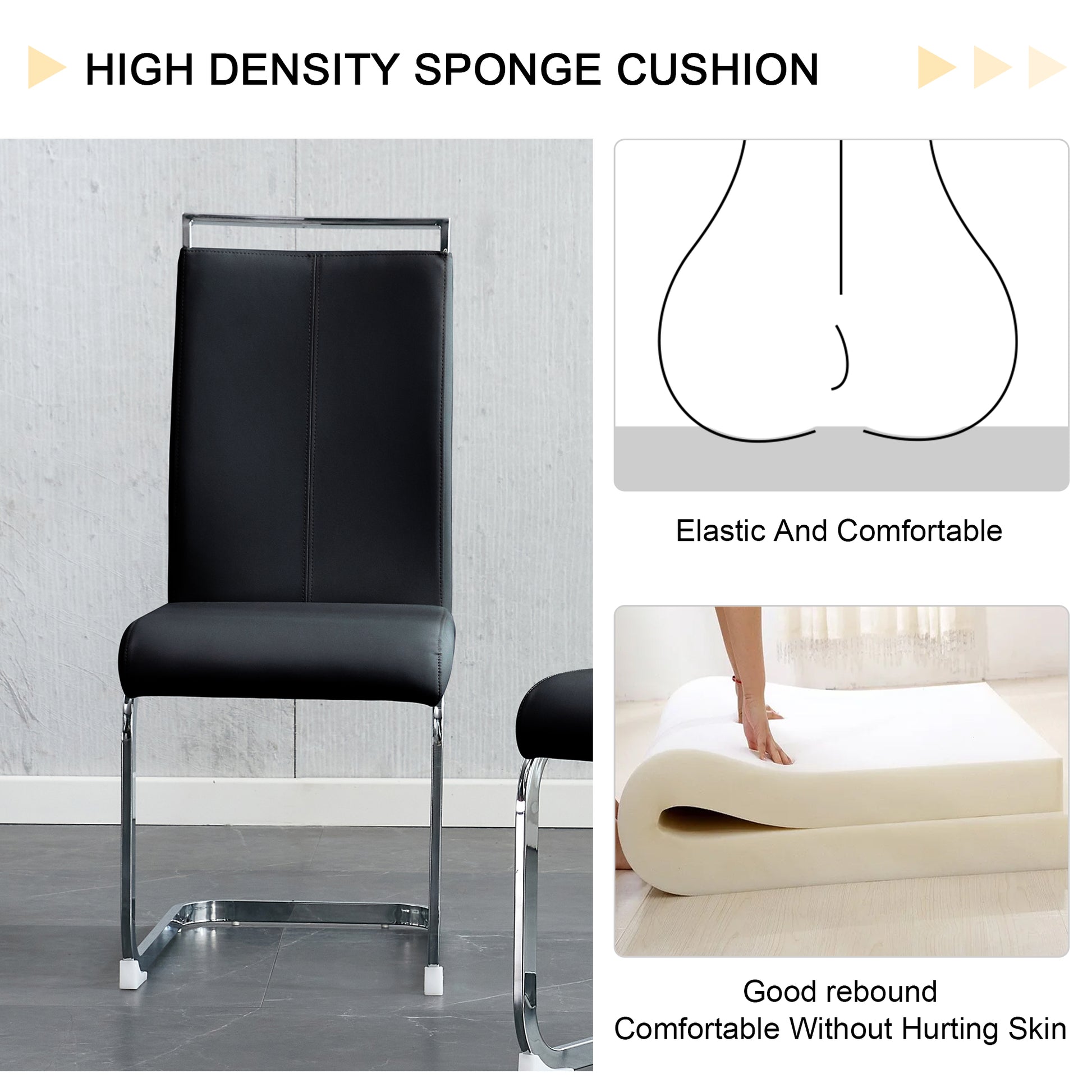 1 Table And 4 Chairs, Brown Tempered Glass Tabletop And Silver Metal Legs, Modern Minimalist Style Rectangular Glass Dining Table, Paired With 4 Modern Silver Metal Leg Chairs. 1123C 1162 Brown Seats 4 Glass