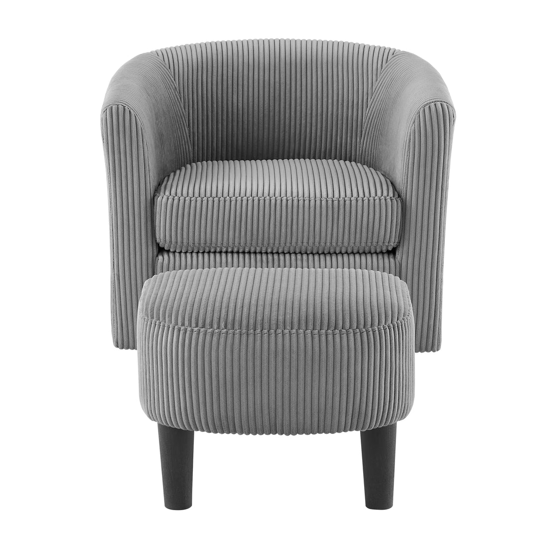 Swivel Accent Chair 360 Comfy Recliner Corduroy Arm Chair Single Sofa With Ottoman For Living Room Bedroom,Grey Grey Fabric