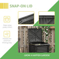 Outsunny Garden Compost Bin 80 Gallon Outdoor Large Capacity Composter Fast Create Fertile Soil Aerating Box, Easy Assembly, Yellow Yellow Polypropylene