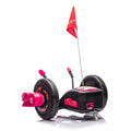 12V Kids Ride On Electric Toy,2Wd,16'' Exaggerated Wheel,Dual Handle Control For 360 Degree Flexible Steering And Rotation,Solid Metal Frame,Provide A Speed Of 4.66 Mph For Kids Aged 6 . Pink 50 99 Lbs Polypropylene