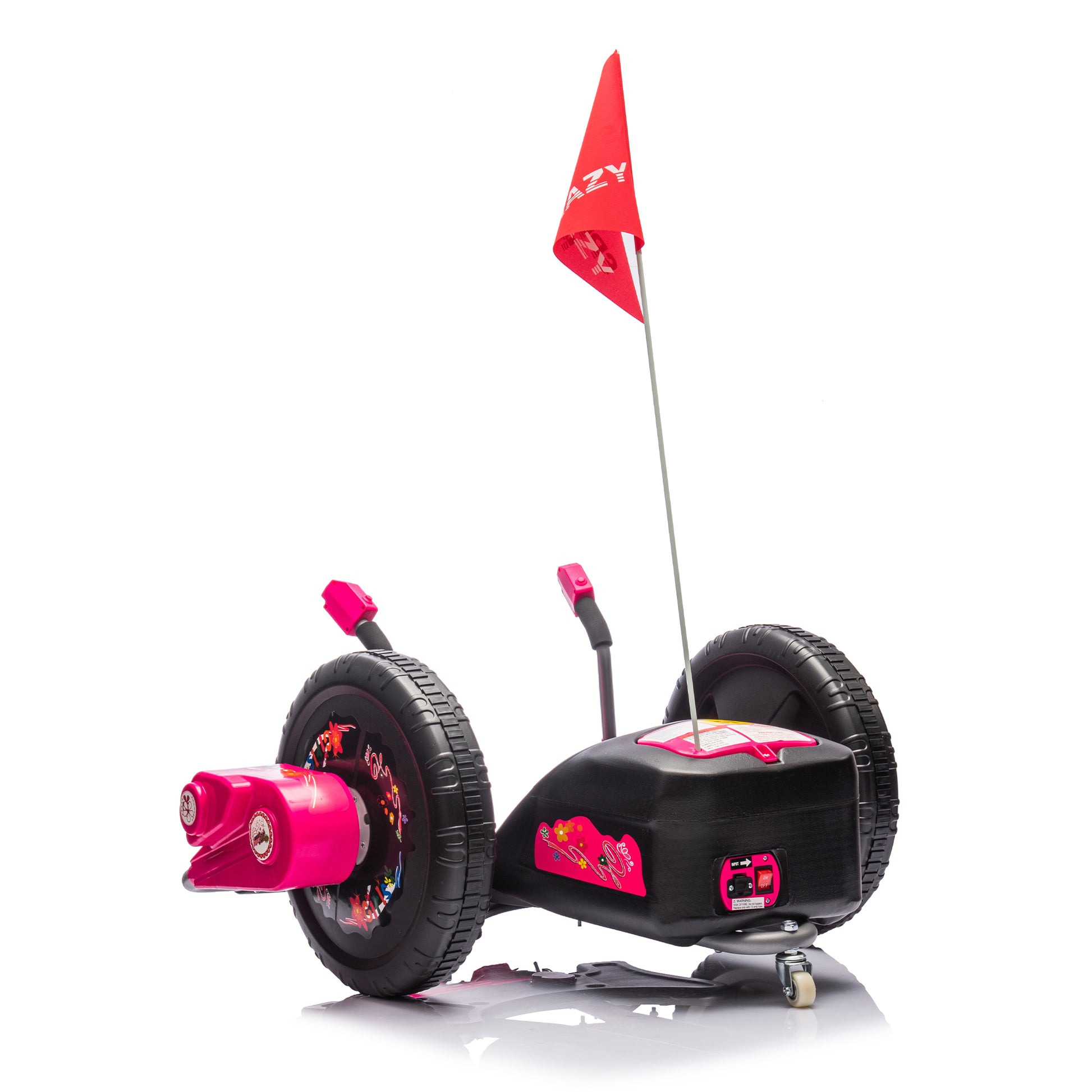 12V Kids Ride On Electric Toy,2Wd,16'' Exaggerated Wheel,Dual Handle Control For 360 Degree Flexible Steering And Rotation,Solid Metal Frame,Provide A Speed Of 4.66 Mph For Kids Aged 6 . Pink 50 99 Lbs Polypropylene