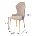 Tan And Gold Sloped Arms Dining Chairs Set Of 2 Tan Gold Dining Room Set Of 2 Fabric Metal