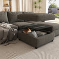 Modern Large Sectional Sofa, U Shape Modular Sectional Couch With Storage Function,123