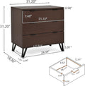 3 Drawer Wide Chest Walnut Mdf