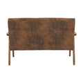 Coolmore Mid Century Modern Solid Loveseat Sofa Upholstered Microsuede Fabric Loveseat, 2 Seat Upholstered Loveseat Sofa Modern Couch Coffee Microsuede 2 Seat
