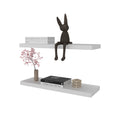 Iva Floating Shelf In Melamine X2, Snow White White Primary Living Space Wall Mounted Particle Board Melamine