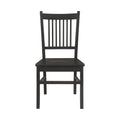 Set Of 2 Slat Back Wooden Dining Chairs, Matte Black Matte Black Dining Room Rectangular Dining Chairs Slat Back Set Of 2 Mdf