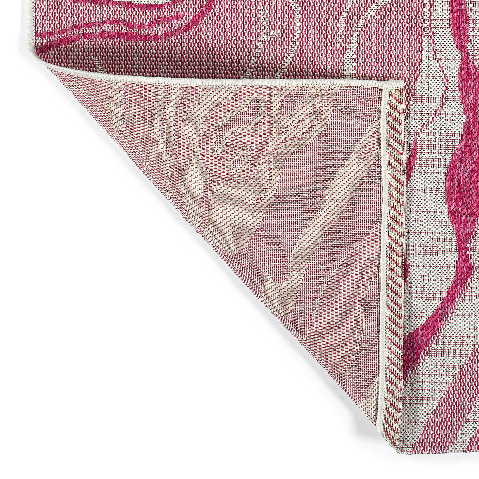 Modern, Abstract, Textured Cut Pile 5'3" X 7'6" Rectangle Area Rug Pink Polypropylene