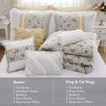9 Piece Cotton Percale Comforter Set Yellow King King Yellow Polyester