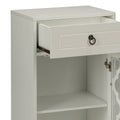 Ceara White Finish Accent Table White Glass,Synthetic Wood