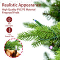 6.5Ft Artificial Christmas Tree Prelit Pe&Pvc With Metal Stand,450 Bi Colour Led Lights,1791 Branch Tips Green Everett Balsam Tree Easy Assembly For Indoor,Home 50 X 50 X 90 Inches Green Pvc