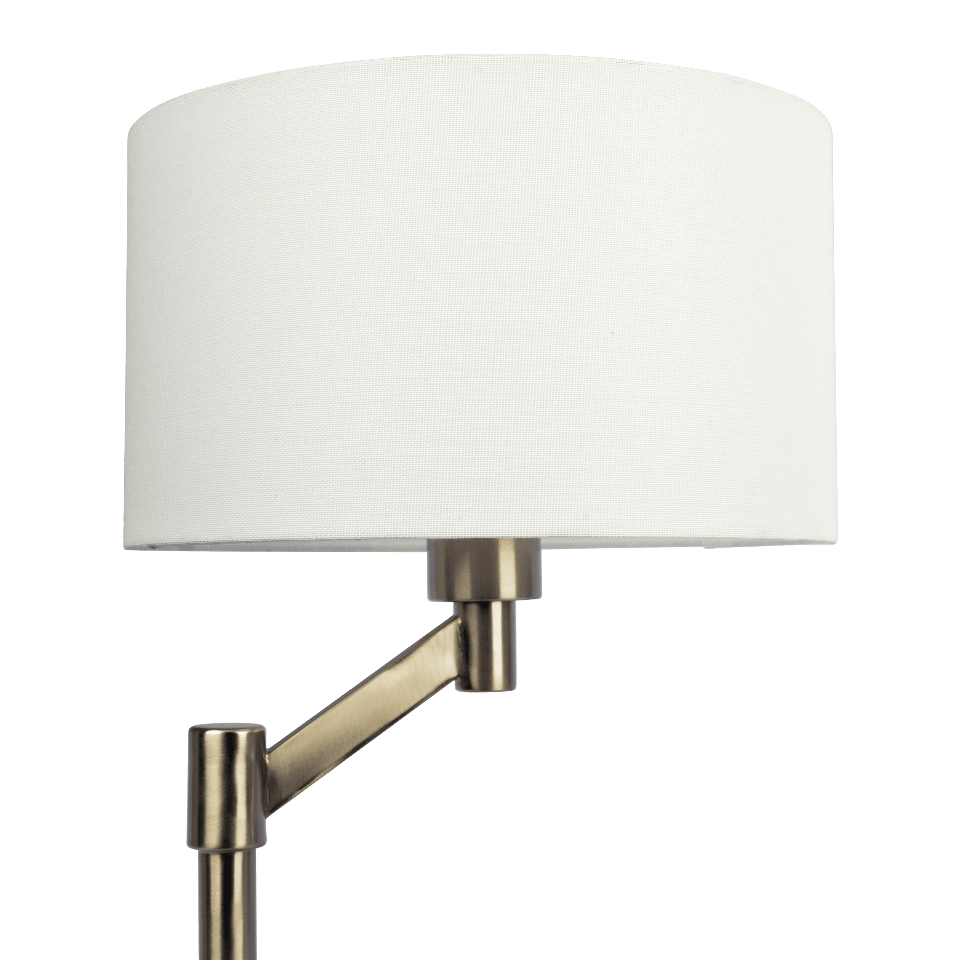 Horizon Brushed Nickel Table Lamp With On Off Switch Curved Metal Base Linen Shade Brushed Nickel,Silver,White Table&Floor Lamps Linen,Metal