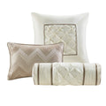 7 Piece Tufted Comforter Set Taupe Queen Queen Taupe Polyester