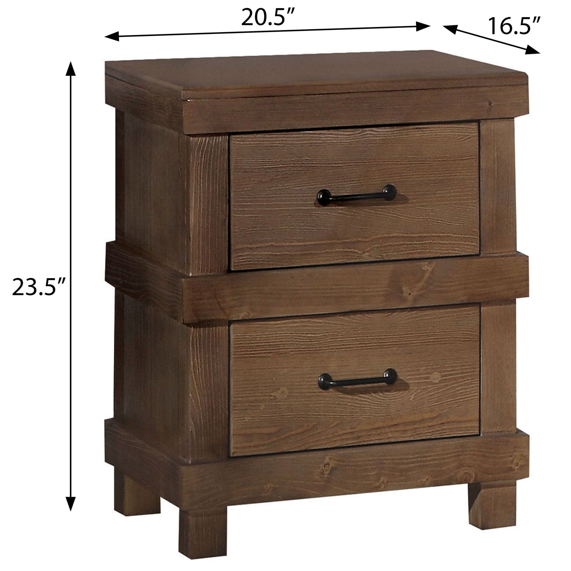 Antique Oak 2 Drawer Nightstand Oak 2 Drawers Bedroom Rectangle Farmhouse Pine Drawers Oak Wood