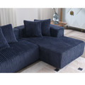 131'' Modular Sectional Couch, U Shaped Sofachaise Lounge, Striped Fabric,Upholstered 4 Seater Couch For Living Room, Bedroom, Free Combination Sofa Corduroy , Blue Blue Polyester Primary Living