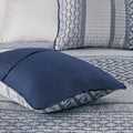 4 Piece Jacquard Quilt Set With Throw Pillow Navy Full Queen Full Navy Polyester