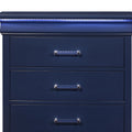 Charlston Blue Chest With Led Blue Solid Wood Mdf