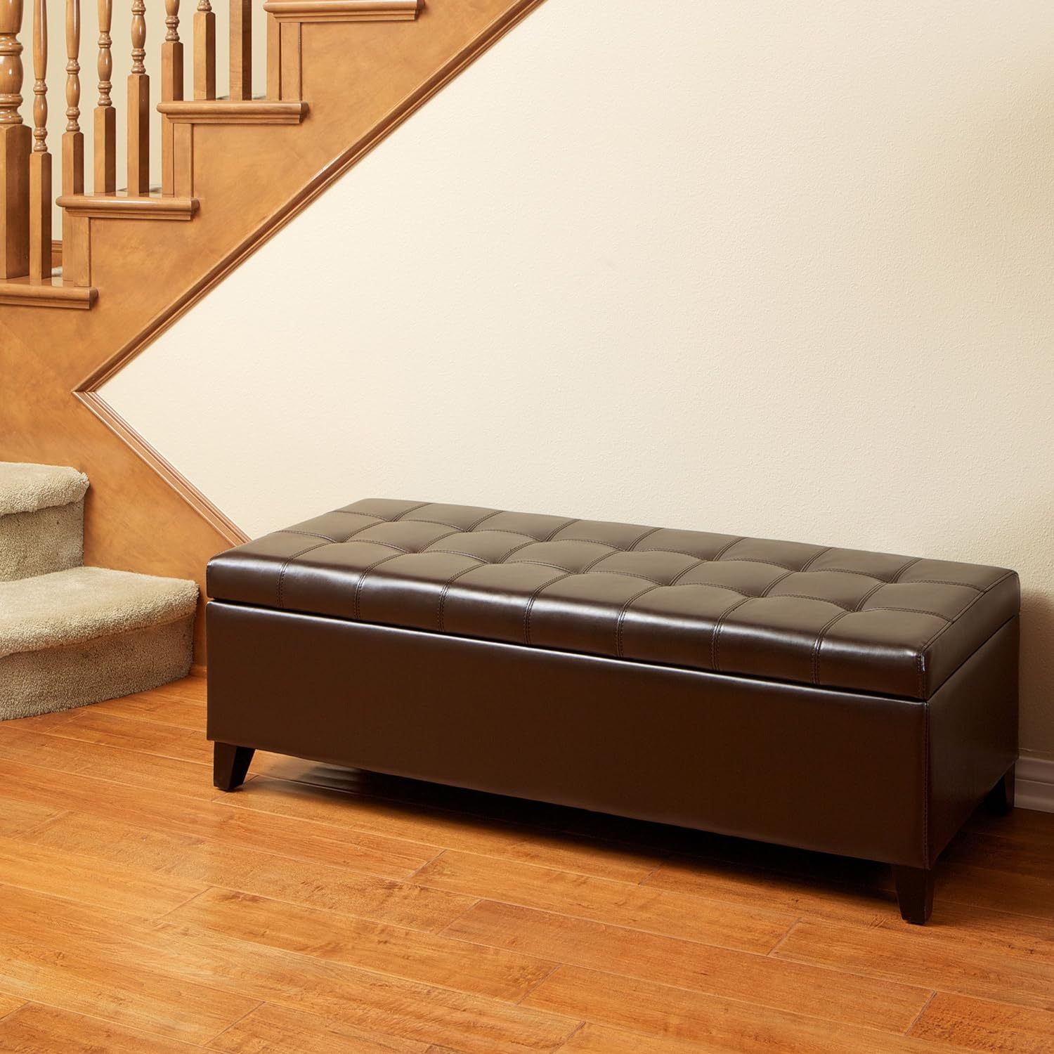 Mission Storage Ottoman Chocolate Pu