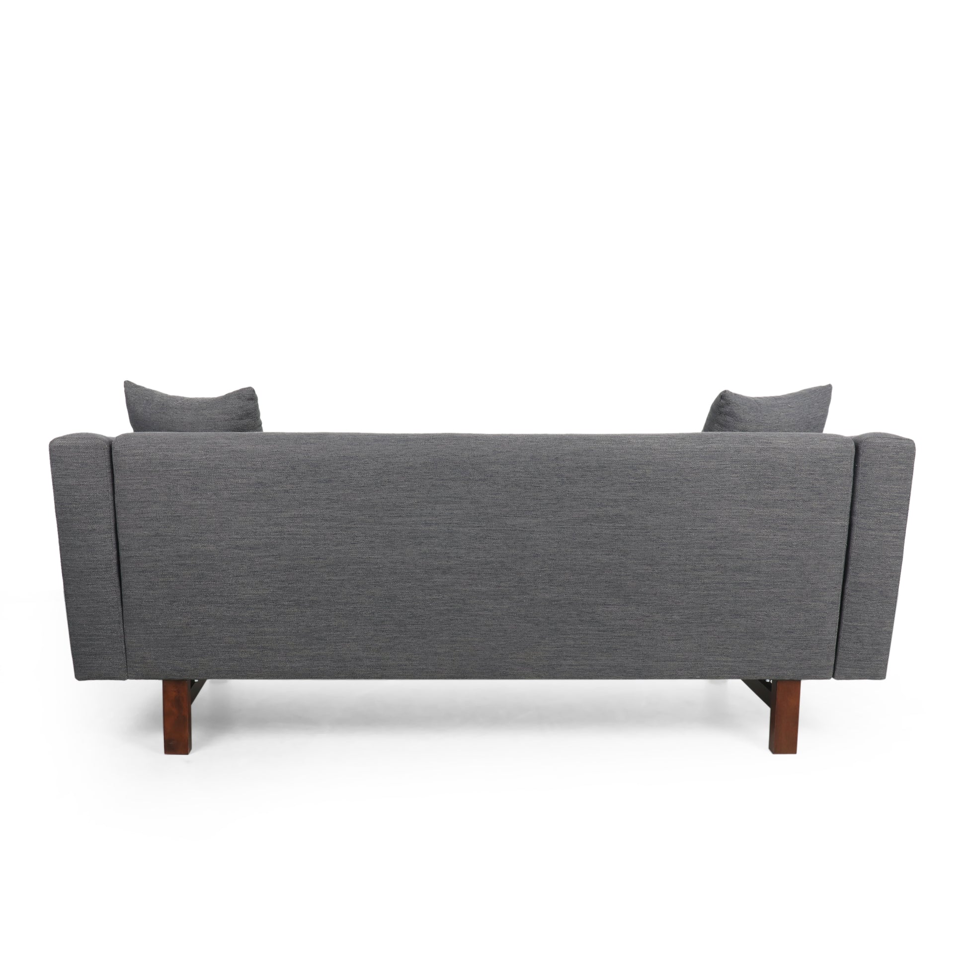 Mirod Comfy 3 Seat Sofa With Wooden Legs, For Living Room And Study Charcoal Fabric 3 Seat