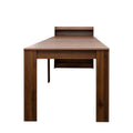 Modern Extendable Dining Table With Storage Walnut Particle Board Mdf