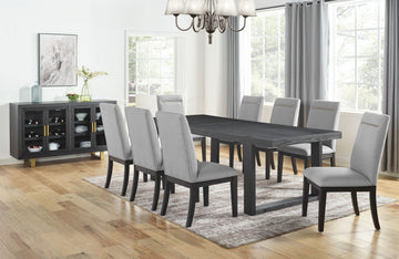 Yves 10 Piece Dining Set Gray Gray Wood