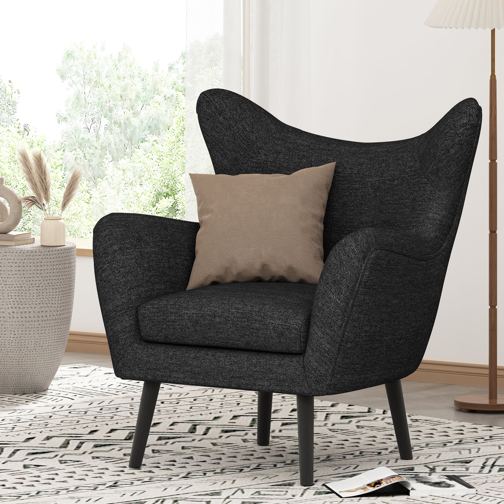 Arm Chair Black Fabric