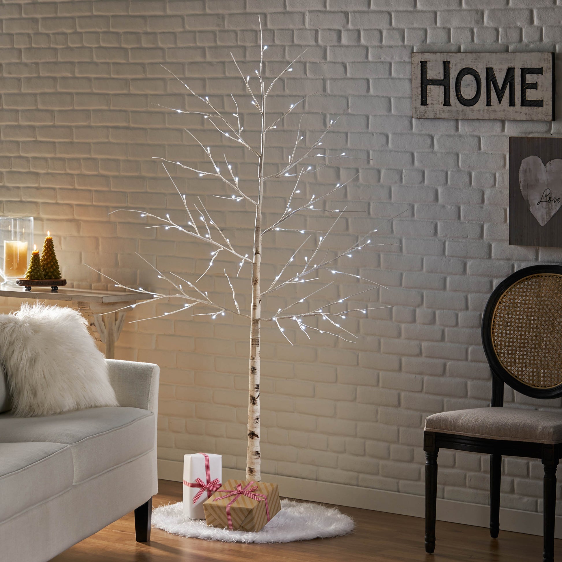 6Ft Birch Tree White Light 96Ledartificial Barkul Ip44 30V 6Wextended Line: 5M White Pvc