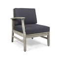 Perla Left Armchair, Grey Dark Gray Acacia Wood