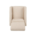 Push Back Recliner Beige Fabric