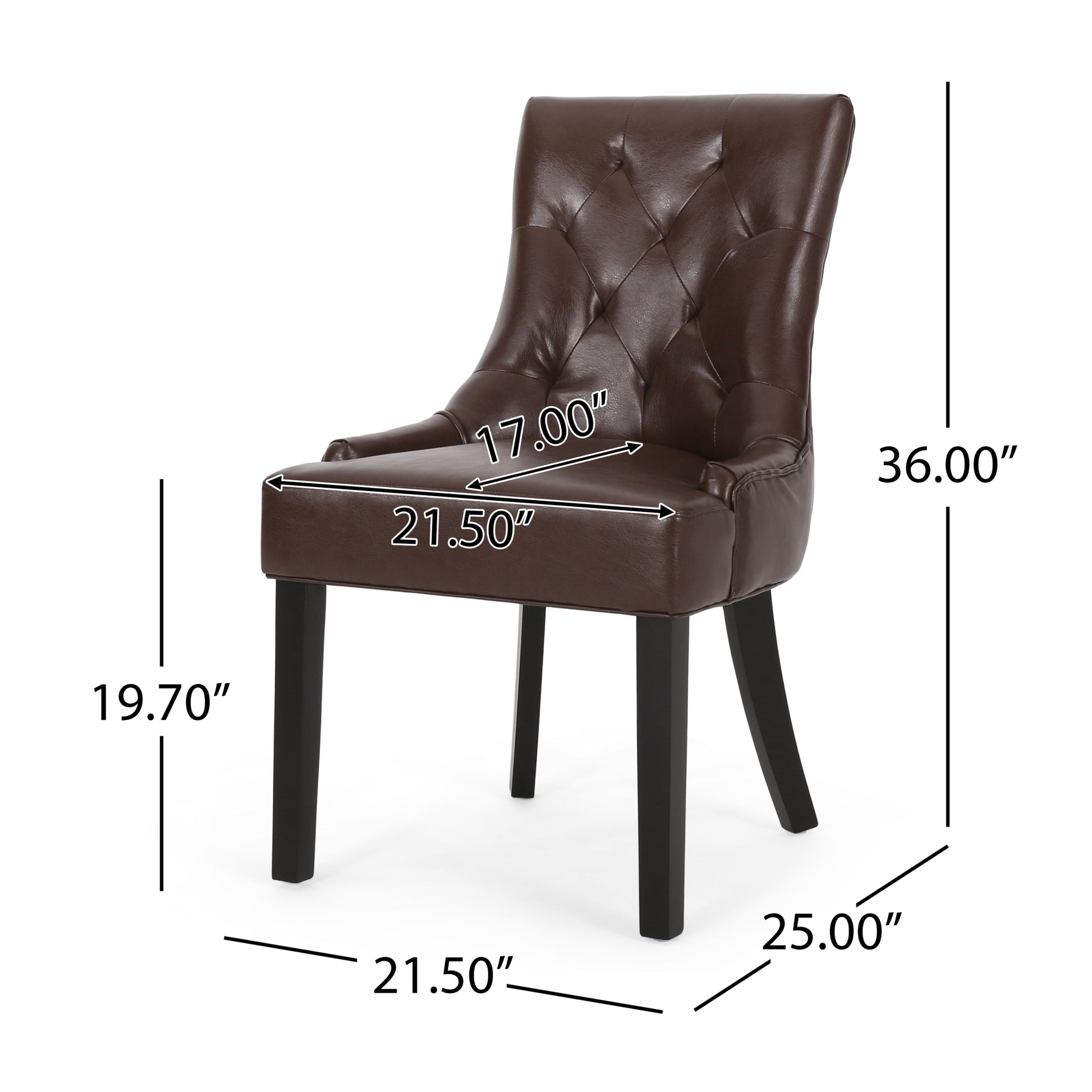 Cheney Dining Chair Kd Mp2 Set Of 2 Dark Brown Pu