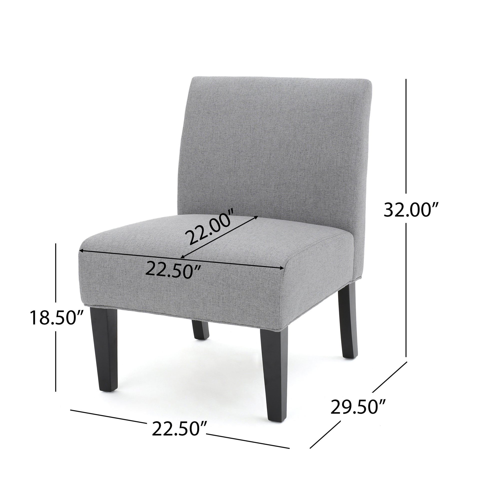 Accent Chair Grey Fabric