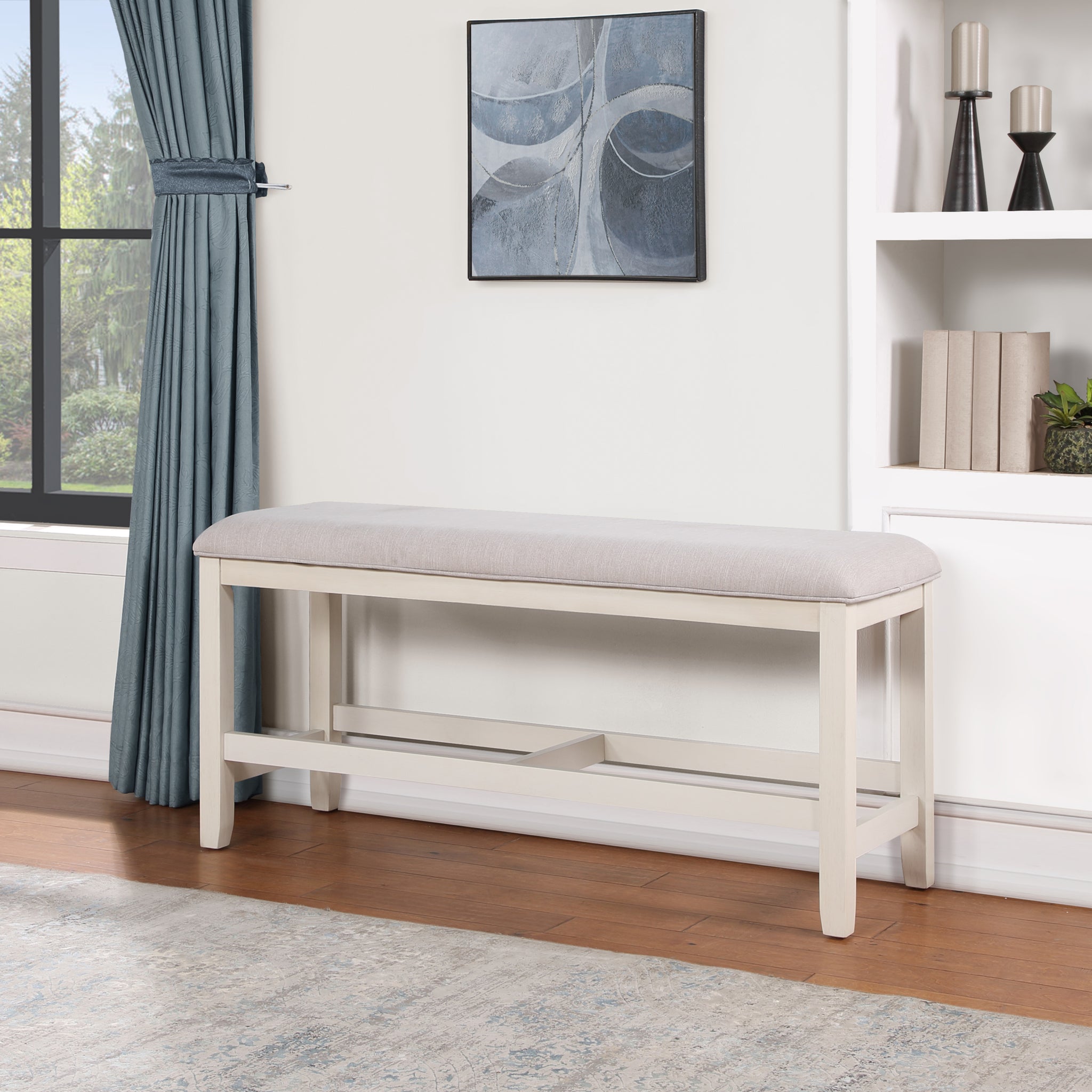 Hyland Counter Bench Brown White Wood