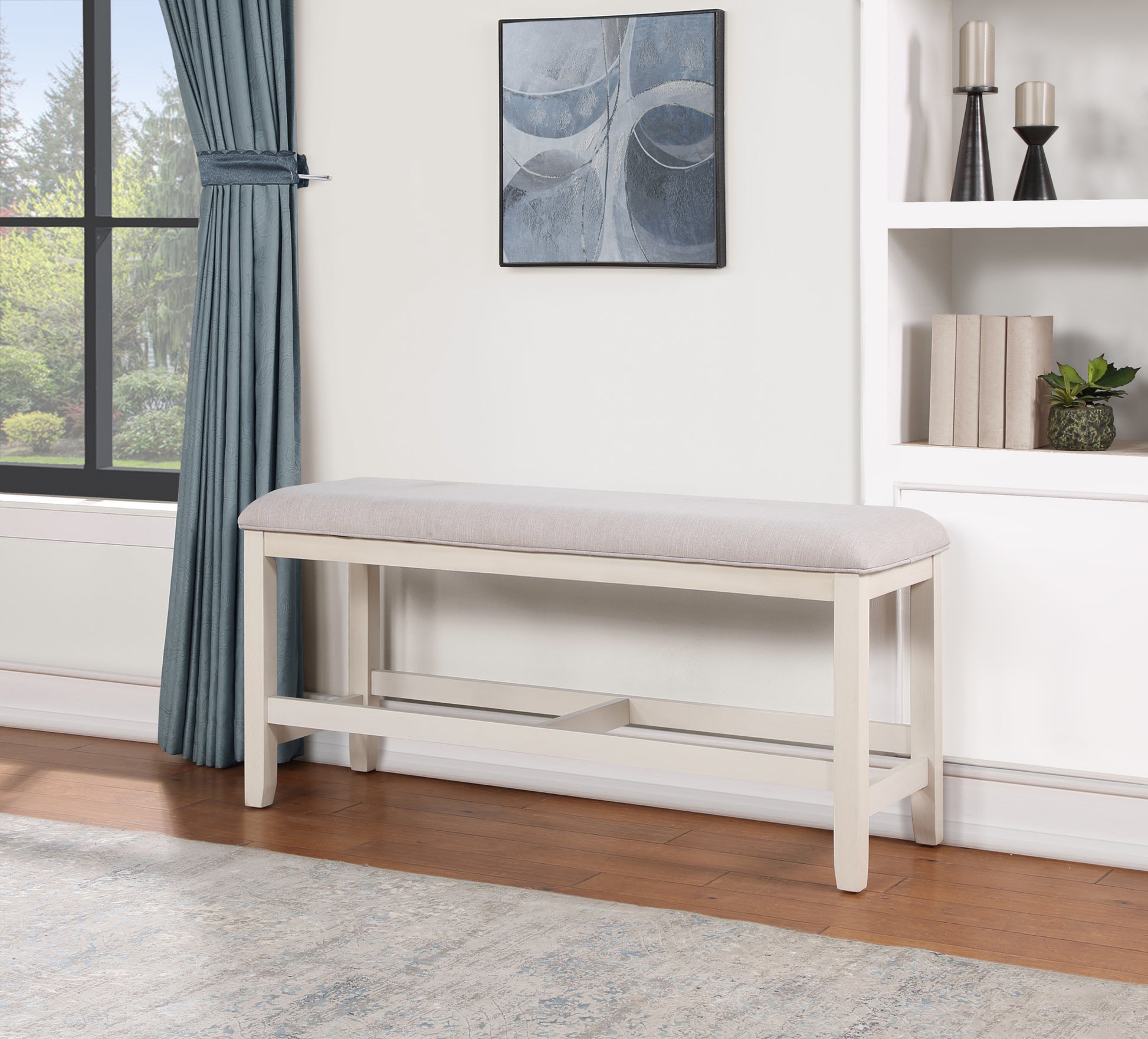 Hyland Counter Bench Brown White Wood