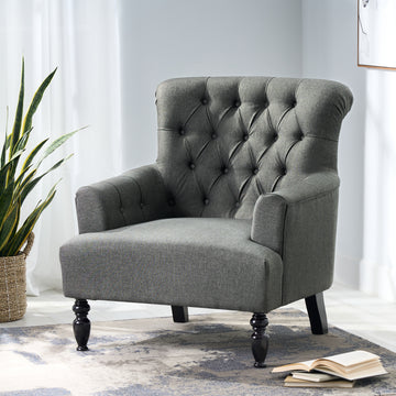 Club Chair Dark Gray Fabric